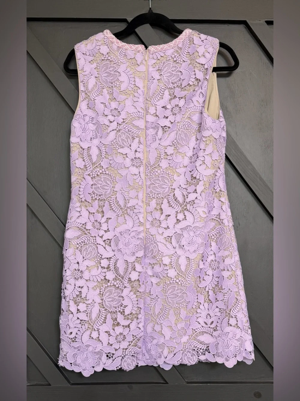 NWT MILLY 3D Garden Lace Sleeveless Mini Dress in Lilac, Size 6 - Picture 8 of 13